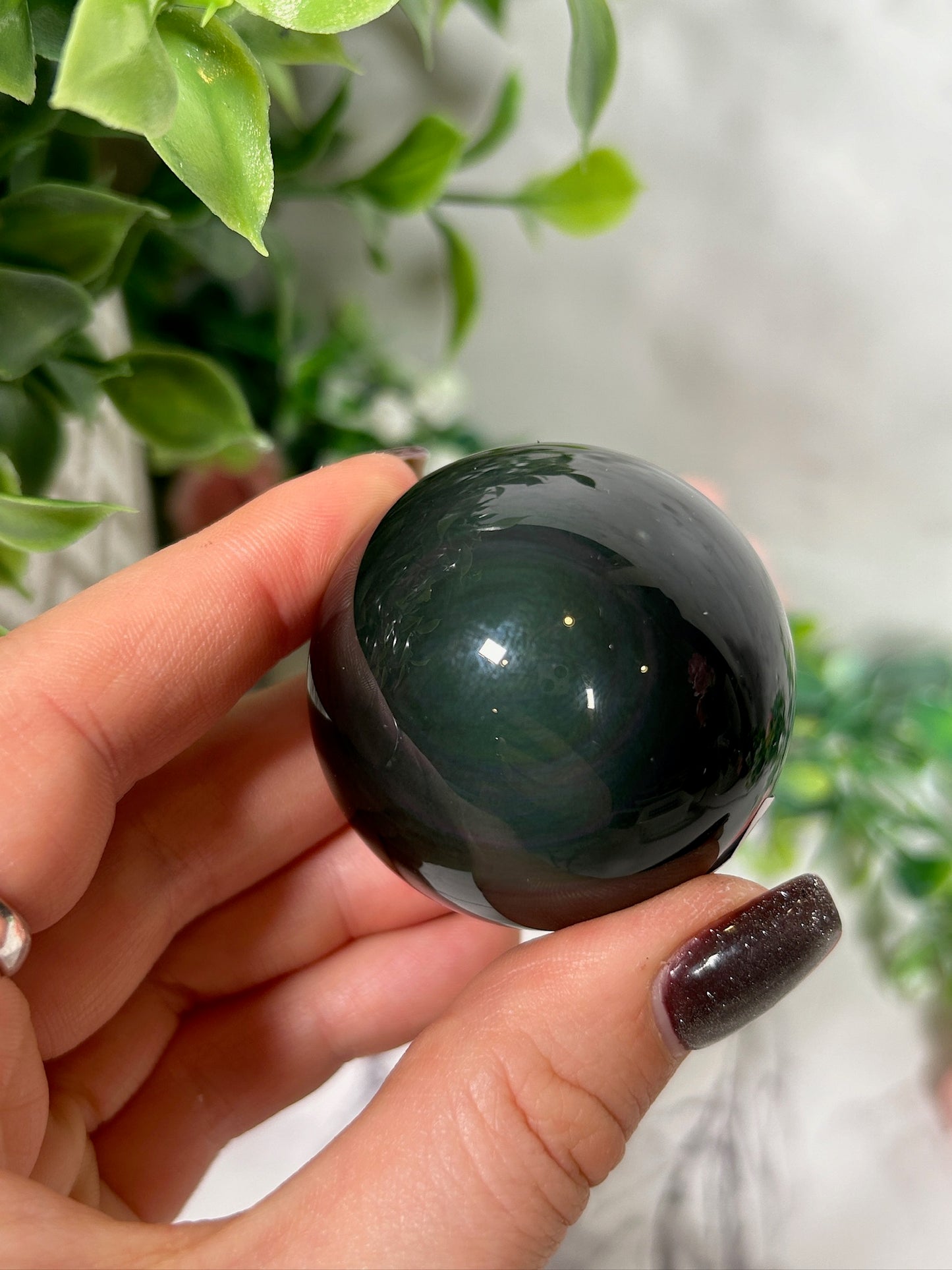 Rainbow Obsidian sphere 22