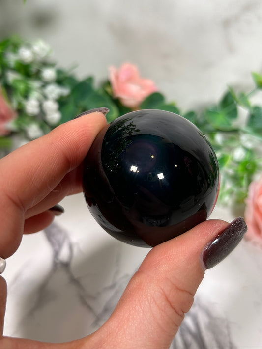 Rainbow Obsidian sphere 22b