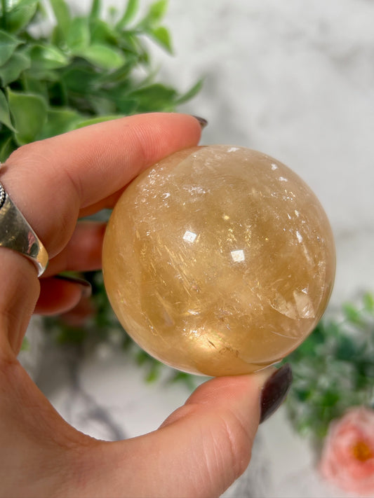 Honey Opitcal Calcite sphere 46