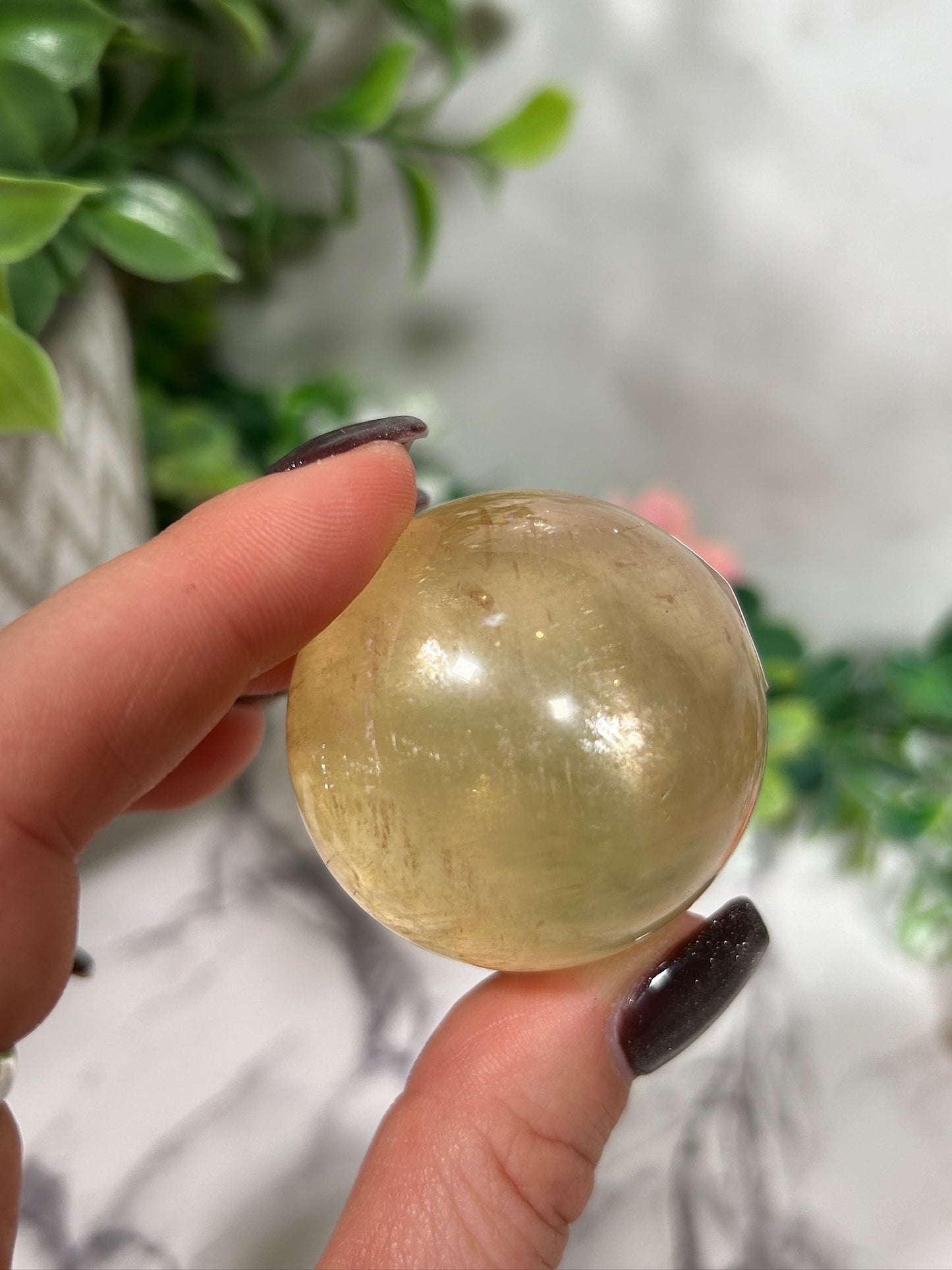 Honey Opitcal Calcite sphere 18b