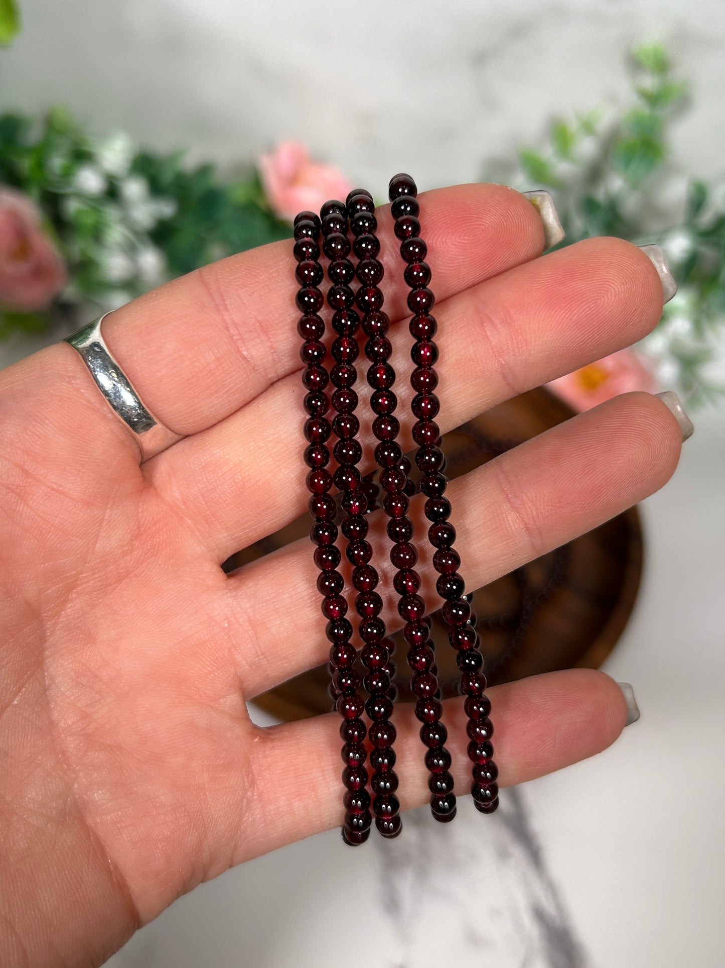 4mm garnet bracelet