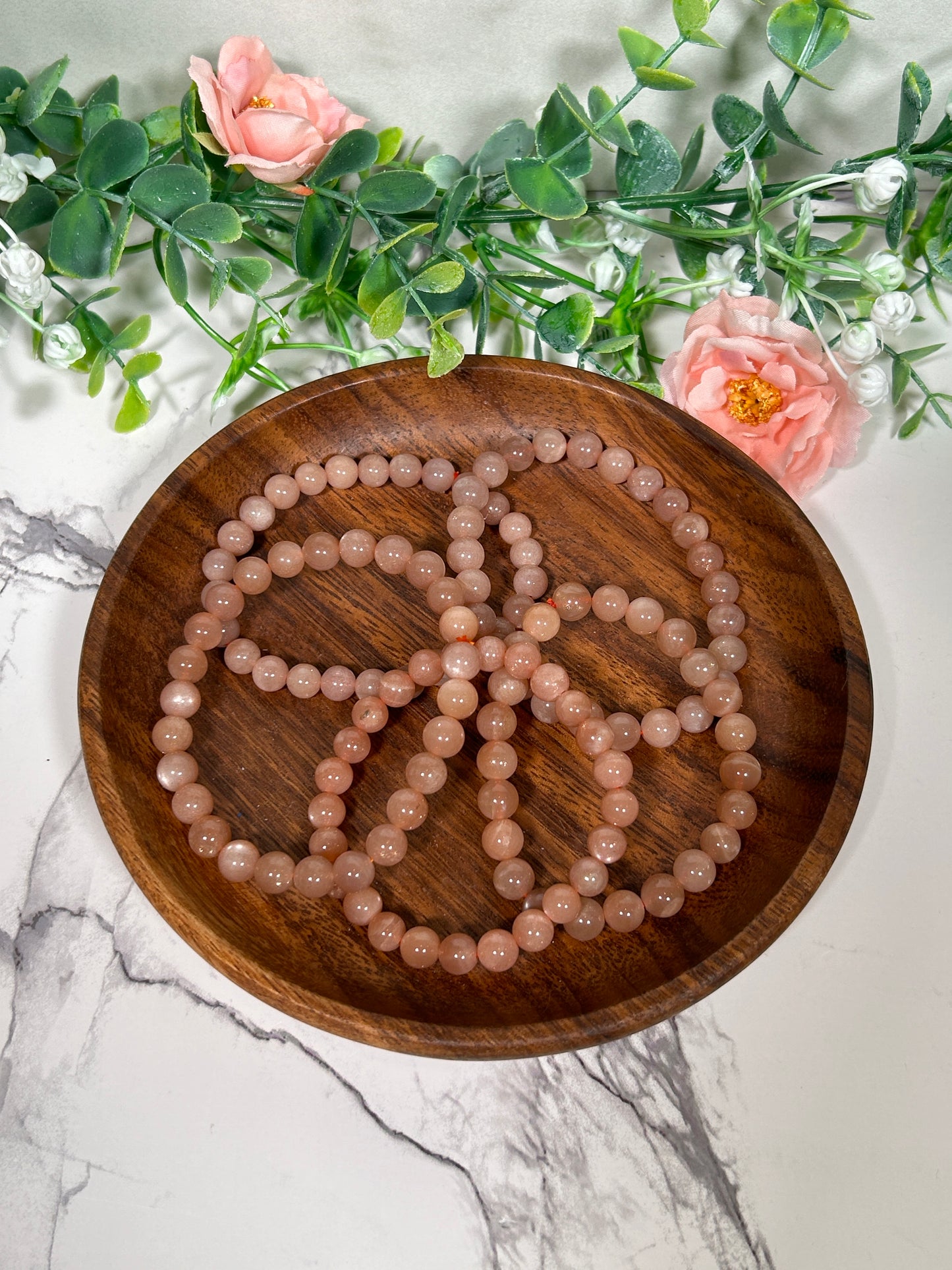 8mm peach moonstone bracelet