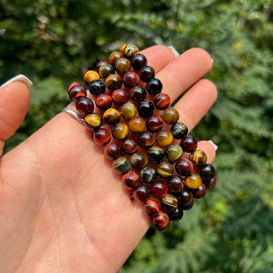 Tri-color tigers eye 8mm Bracelet