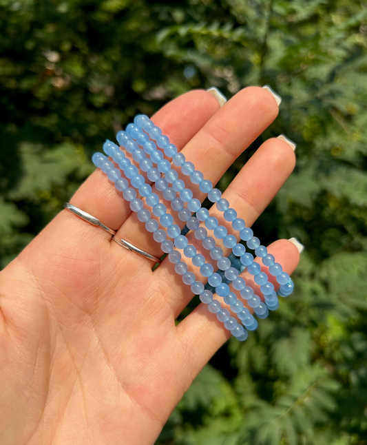 Blue Chalcedony 4mm Bracelet