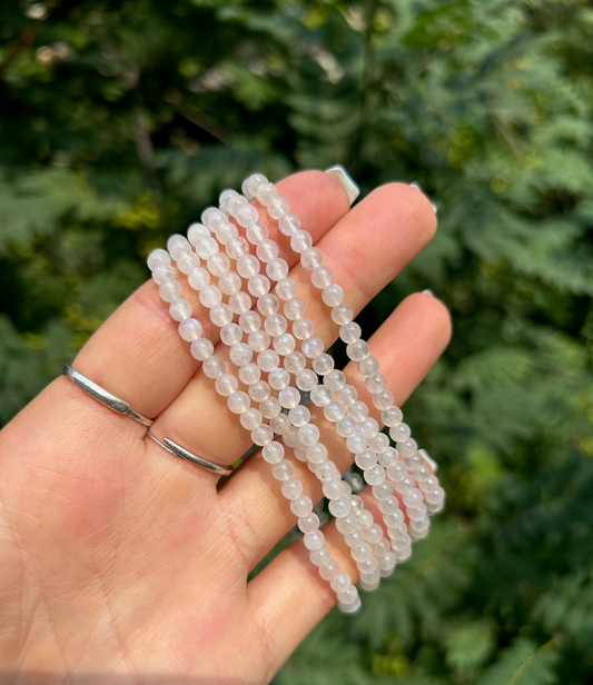 White Moonstone 4mm Bracelet