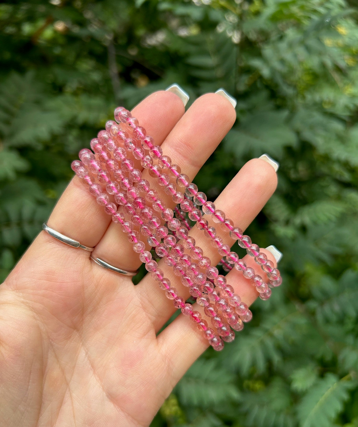 Strawberry Quartz 4mm Bracelet